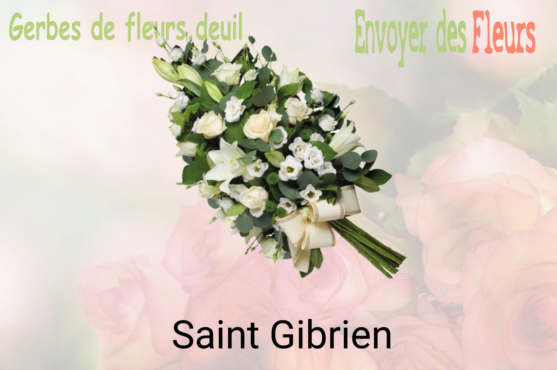Gerbe de fleurs de deuil livrée à Saint-Gibrien